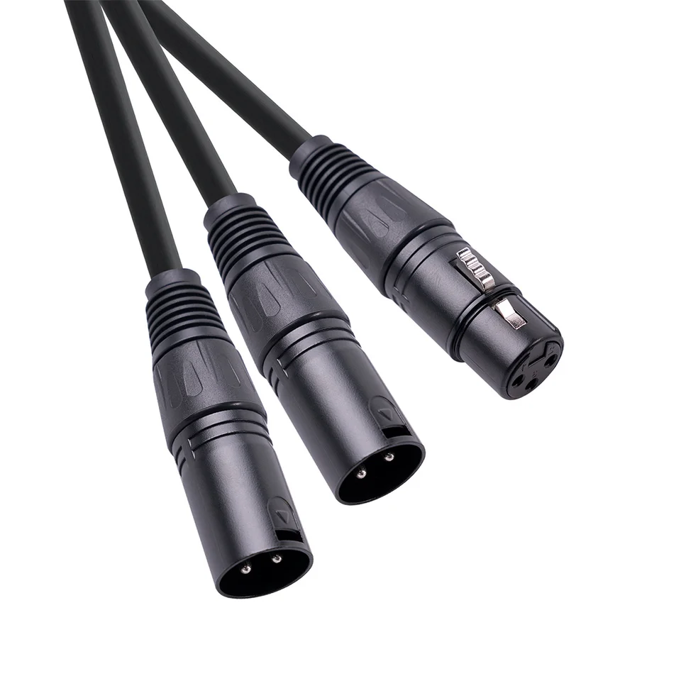 Splitter kábel XLR, 3 pin XLR Síma až duálne xlr samec patch y Vyvážený mikrofónový splitter Cord Cord Adaptor-50 cm