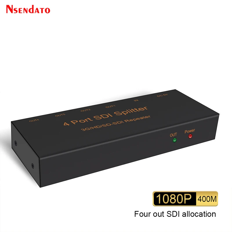 Splitter SDI 1x4 1080p 1 v 4 Out SD/HD/3G-SDI SDI Video Audio Distribution Extender Adapter pre televízny projektor Monitor DVR PC DVD