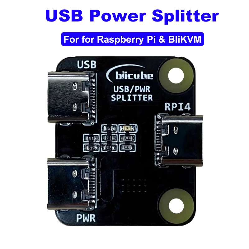 Splitter USB Power pre Raspberry Pi BlikVM Vývojová doska HDMI kompatibilná pre diaľkové ovládacie prvky Overtip Server CSI