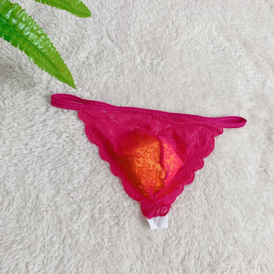 Spodná bielizeň Muži spodky nízko vzostupné briefingy klasické základy čipky čipky nohavičky prestierajúce sexy sissy nohavičky t-string