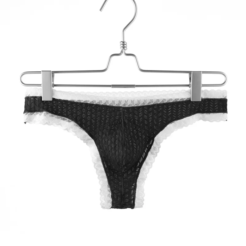 Spodná bielizeň mužských čipiek s nízkym pásom Sexy vysoko elastické pokušenie Pánske spodná bielizeň Trendy muži spodky sissy nohavičky