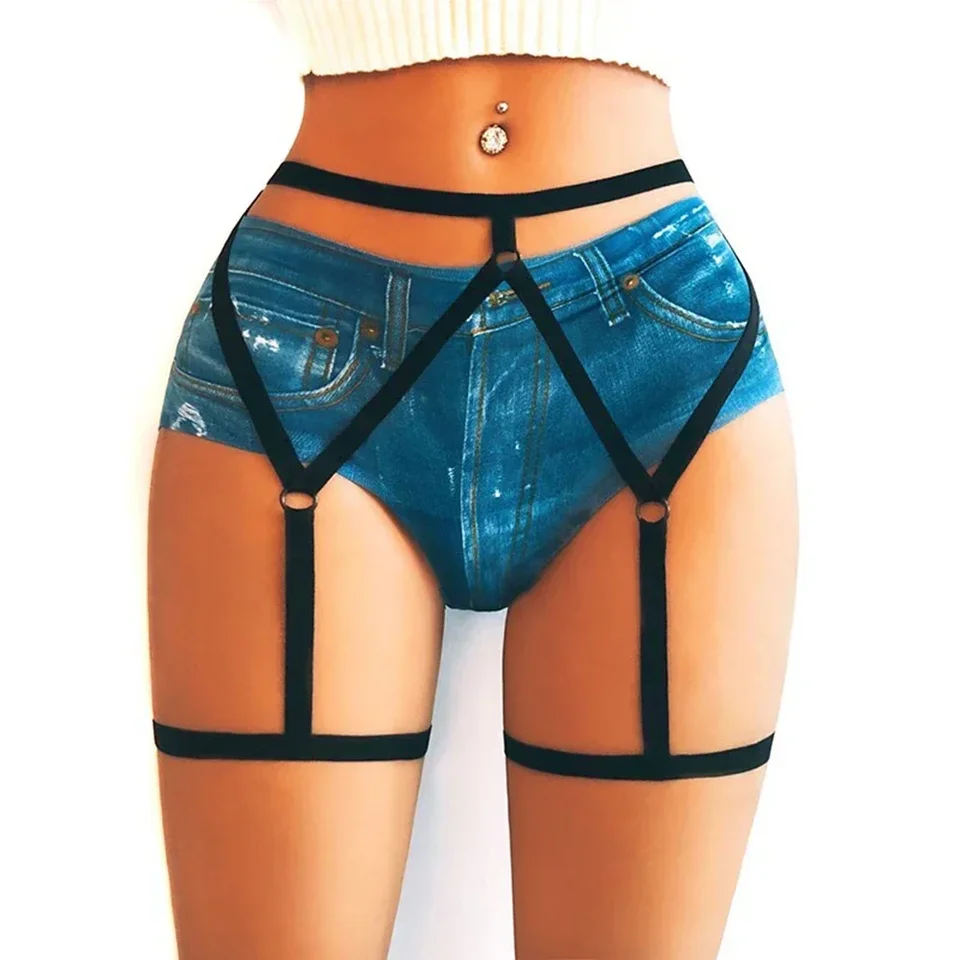 Spodná bielizeň Ženy Bondage Belt Bunded Clubwear Hot Girl Internetcelebrity Sexy pevné farebné stehno zavesené oblečenie