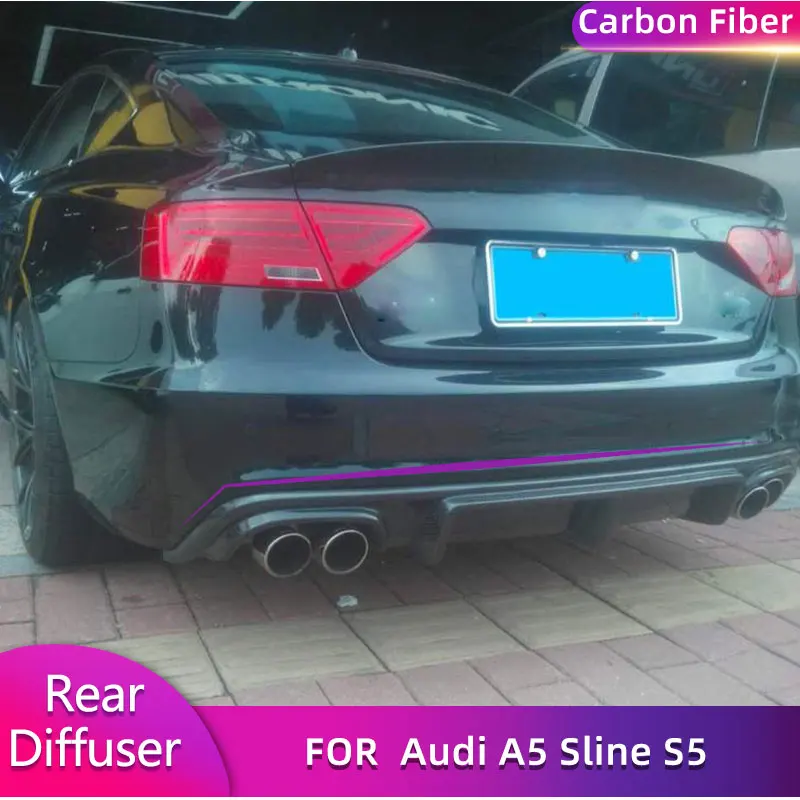 SPOILER DIVERNÉHOPLIVÉHO ZADNÉHO RUPU ZADNÉHO FIBERU pre spilery pier pre piene Audi A5 S5 Coupe 2012-2017