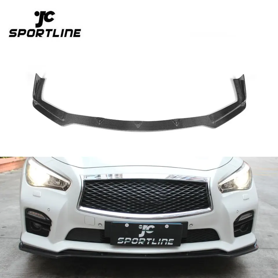 SPOiler prednej pery z uhlíkových vlákien vhodný pre Q50 Sport 2013 hore