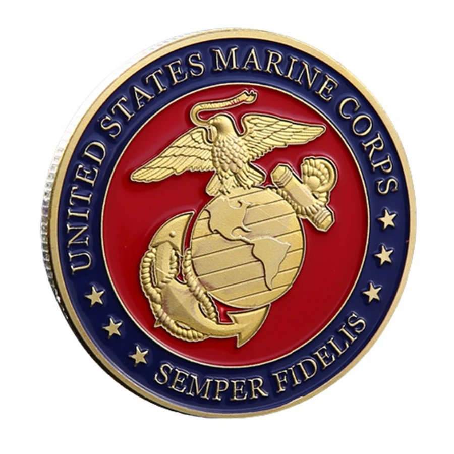 Spojené štáty Marine Corps Souvenír Gift Semper Fidelis Collectible Challenge Coin Veterans Pamätná minca