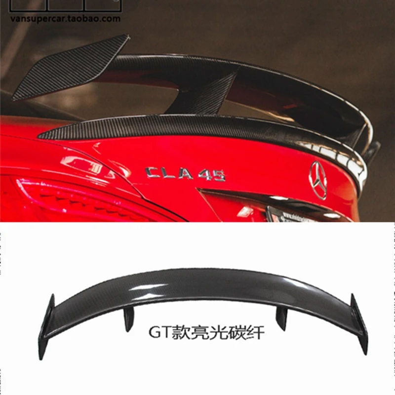 Spojler GT pre Mercedes CLA Wing CLA45 W117 C117 Matt Carbon Fiber Zadný kmeňa veka veka CLA180 CLA200 CLA250 CLA260 2013 ON