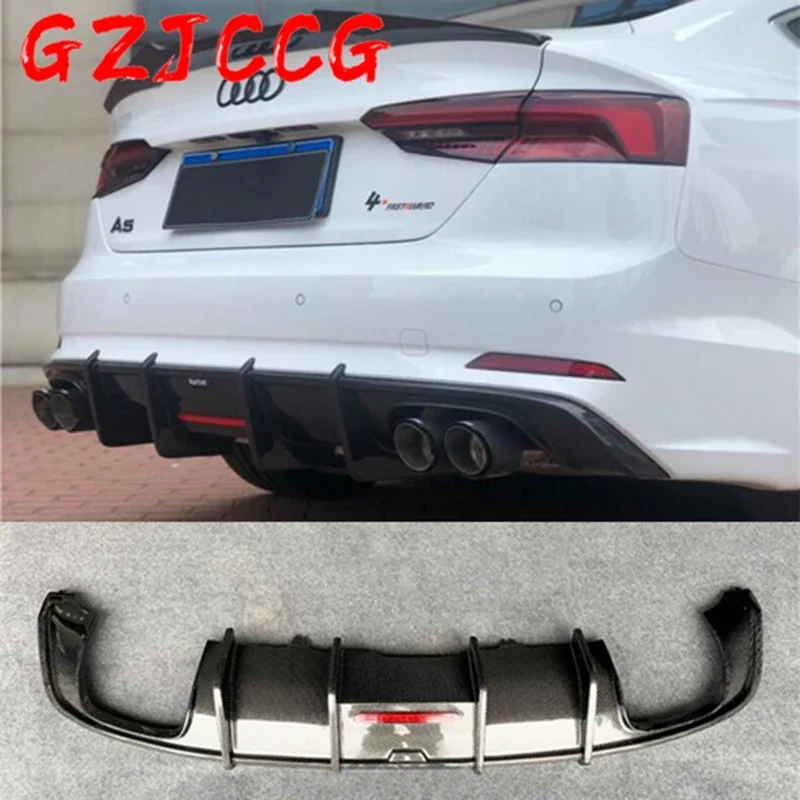 Spojler zadných pier z uhlíkových vlákien pre Audi A5 S5 B9 2017 2018 2019 2020 Vysoko kvalitný nárazový difúzor automatické príslušenstvo