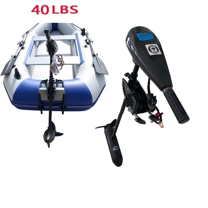 Spolarmarín 40lbs 12V Elektrický trollingový motor, nafukovací prívesný motor pre rybársky kajak PVC, súprava vrtule