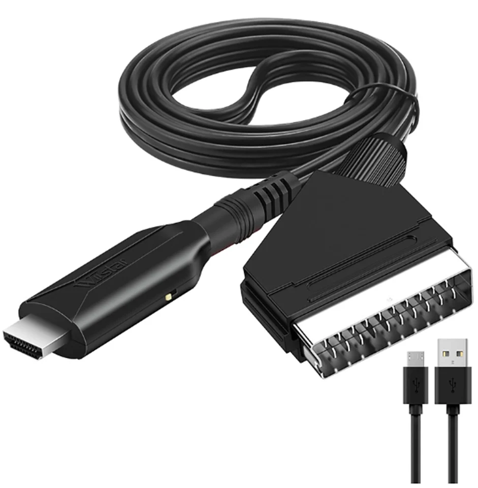 SPOLOČNOSŤ SCART na HDMI Adapter Converter SCART HDMI 1080P s vstupným káblom SCART a výstupným portom HDMI pre HDTV STB VHS Xbox PS3 SK
