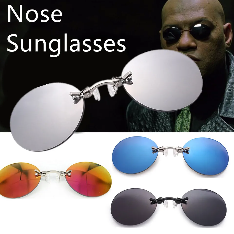 Spona na nosné okuliare okrúhle okrajové matrice slnečné okuliare Morpheus Mini bezrámové vintage muži okuliare UV400