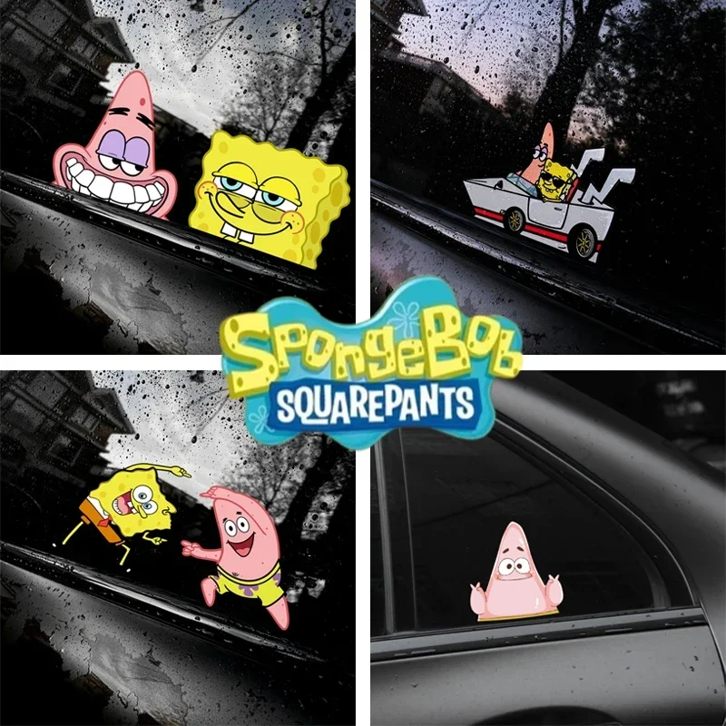 Spongebob autá nálepky Patrick Star Cartoon anime okenné obtisky DIY Motocykel dekor vodotesné nálepky na čelné sklo príslušenstvo