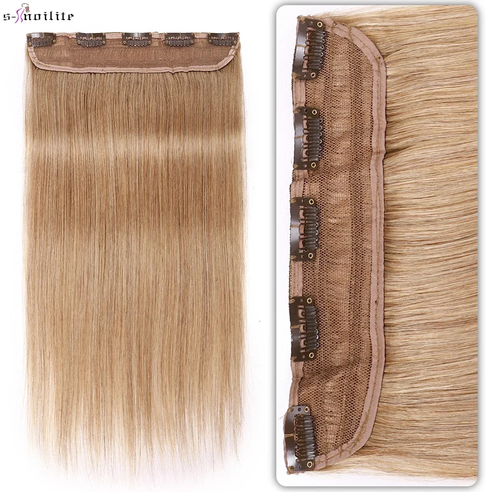 Sponka s-noite v predlžovaní vlasov ľudské vlasy 5 Clips Hairpester 14-24inch 75-105G Prírodná predlžovacia klip