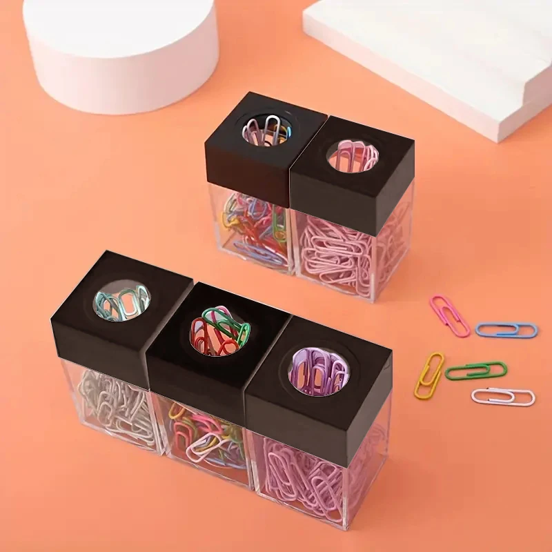 Sponky na držiak na papierové sponky DispenSer Desker Magnetic Absorption Box Držiteľ papierového sponky papierové potreby Porta Clips Dispensador 2024