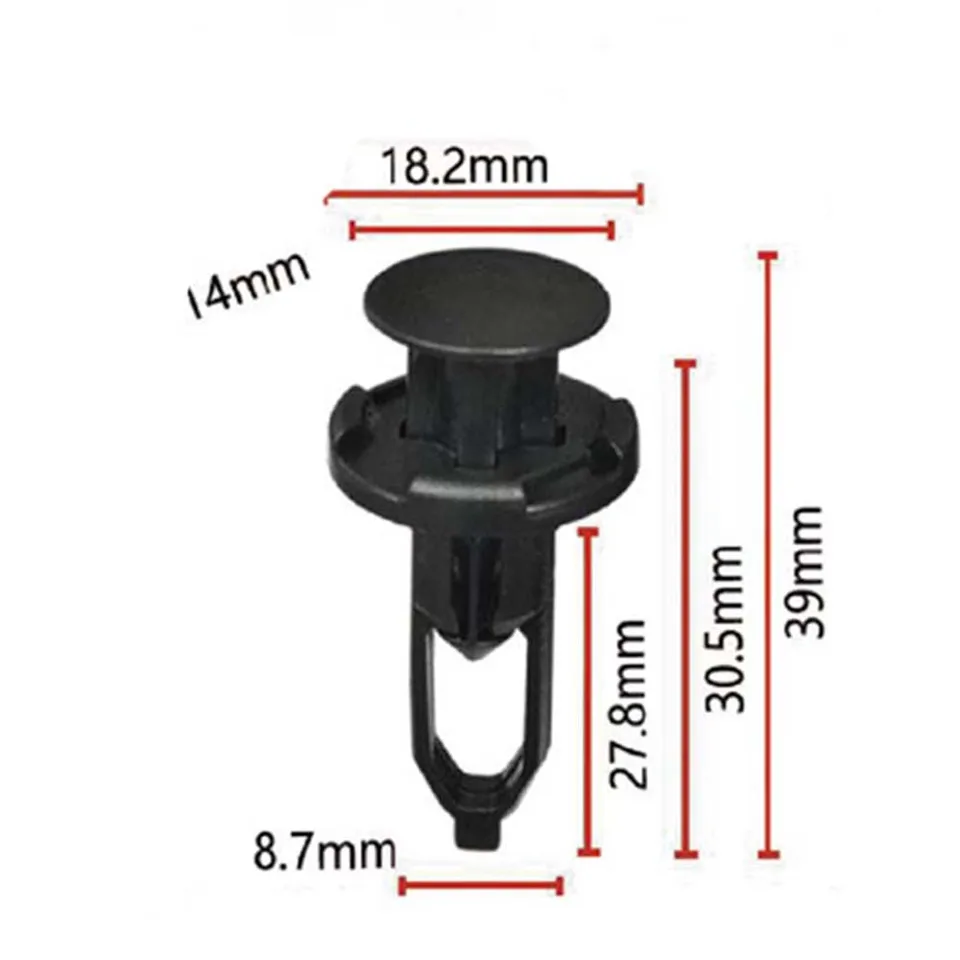 Sponky predného a zadného nárazníka sponky na sponky na klipy automobilu Push Trping Pin Pin Nivet Plastové pevné svorky pre Toyota Eagle 52161-02020