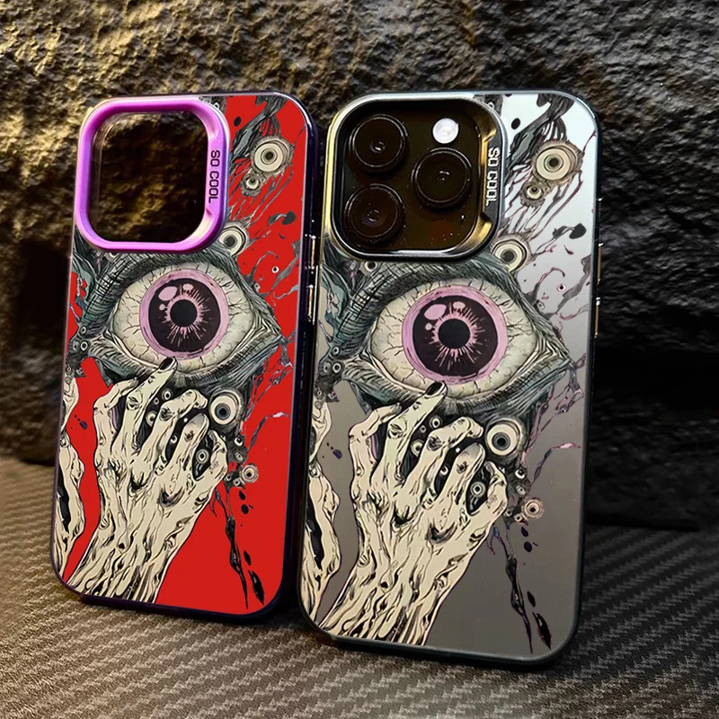 Spooky Scary Red Eye Laser Pastované puzdro pre iPhone 11 12 14 15 16 Pro Max 13 SE 3 2 7 8 Plus x xr xs Max