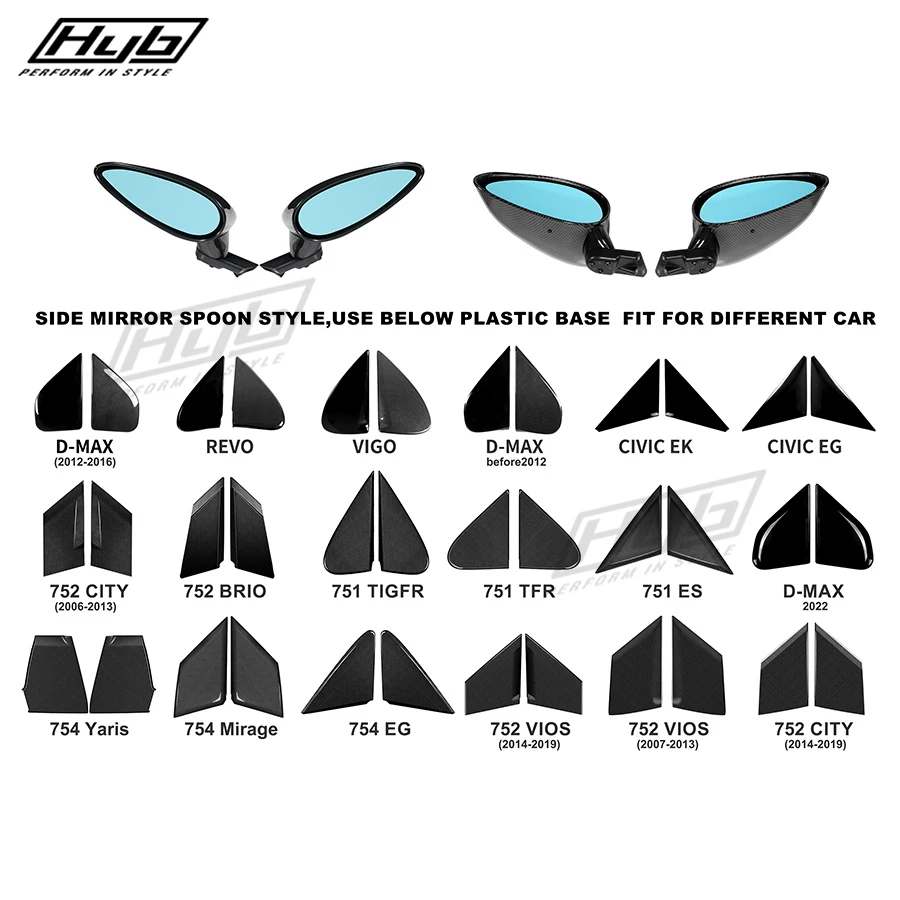 Spoon Sports Side Mirror JDM Racing Car Zadné zrkadlo pre Honda Eg Ek City Yaris D-Max