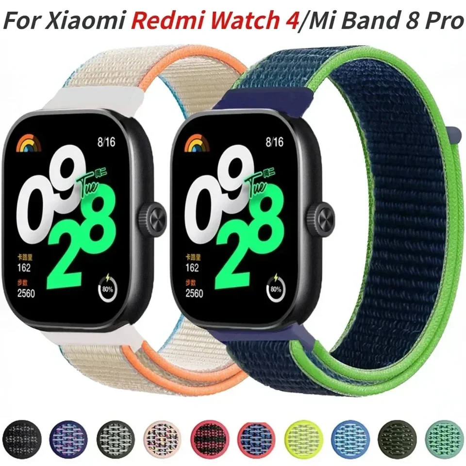 Sport Nylon Loop Strap pre Xiaomi Redmi Watch 4/5 MI Band 8-9 PRO Priedušný vymeniteľný náramok Redmi hodinky 4 nastaviteľný pás