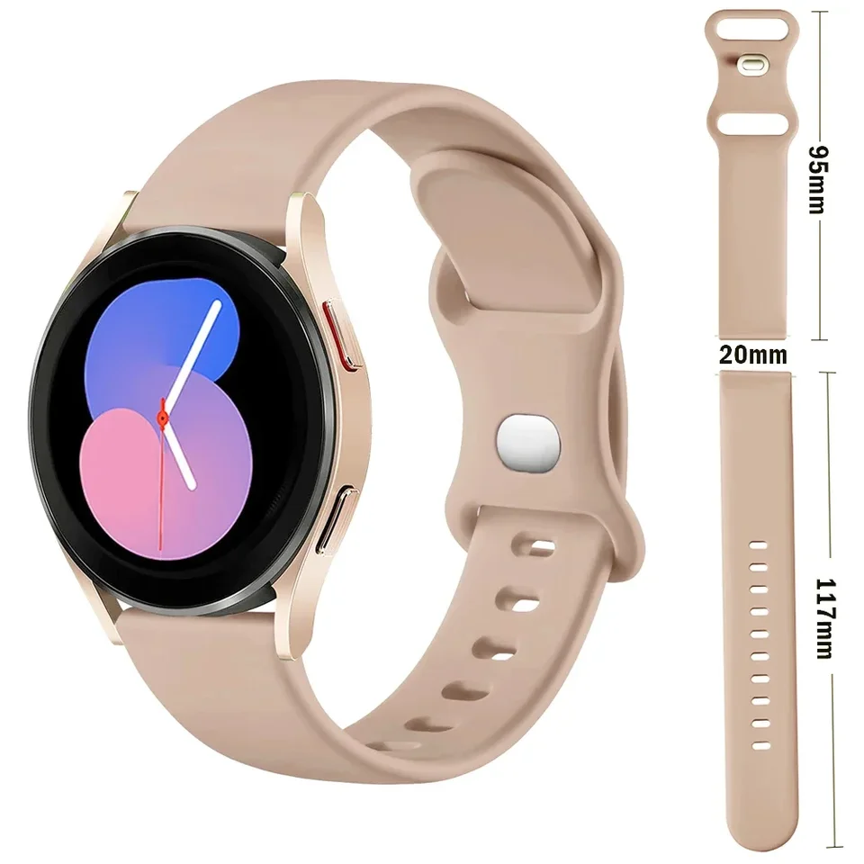 Sport Watch Band pre Samsung Galaxy Watch 7/6-5-Pro-4-Classic/Active 2 Soft Silikone 20 mm náramok Huawei GT 4-3-2e-Pro Strap