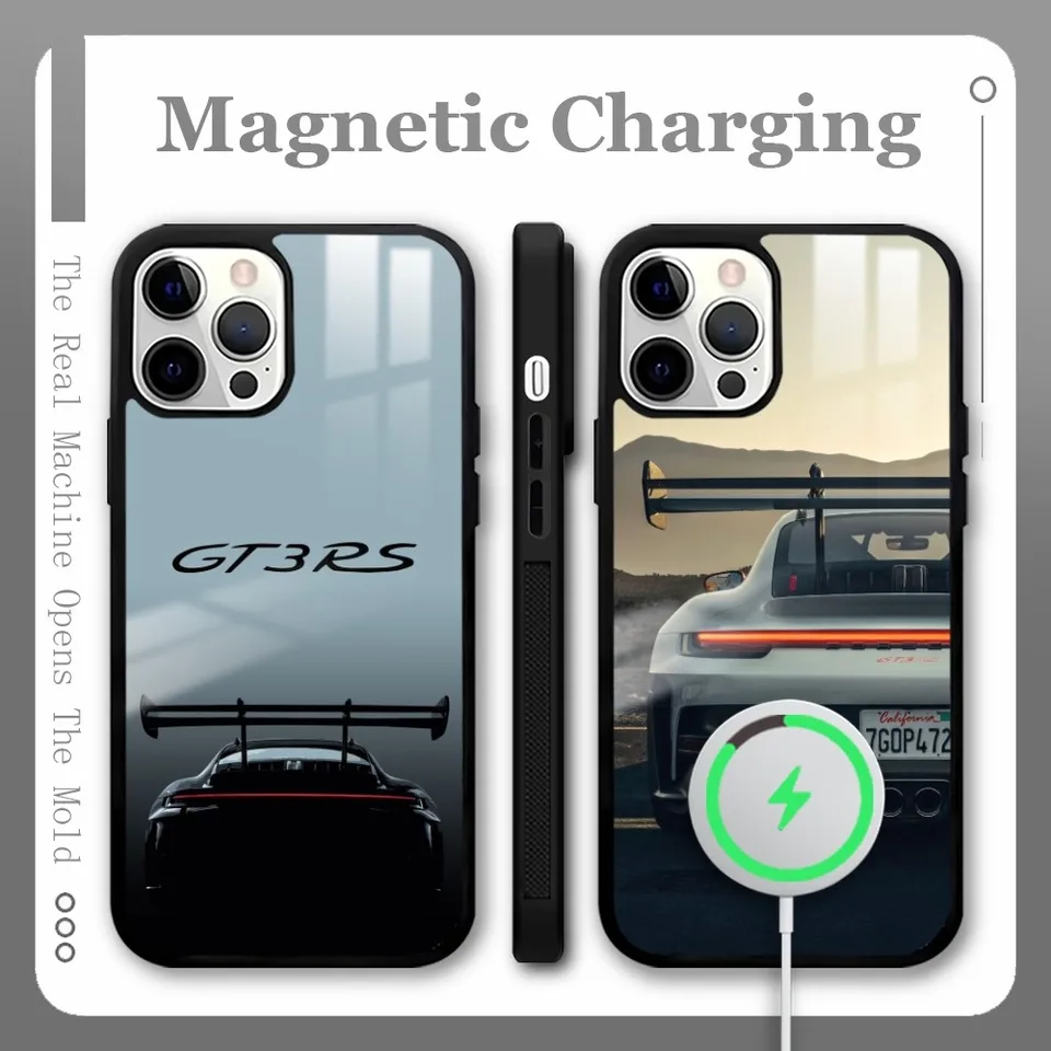 Sports GT3-RS Supercar-911 Telefónny puzdro pre iPhone 16 15 14 13 12 11 Pro Max Plus Mini Magnetic Magsafe Wireless Cover