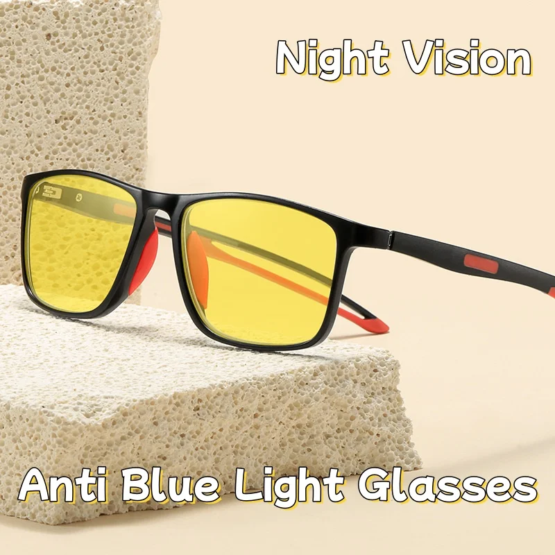 Sports Night Vision Anti Blue Light Glasses Pánske a dámske slnečné okuliare ploché svetlé okuliare pre mobilné telefóny a počítače