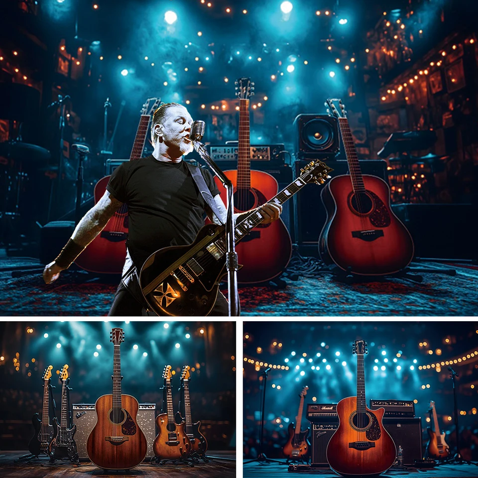 Spotlight Guitar Rock Music Party Pozadie Photography