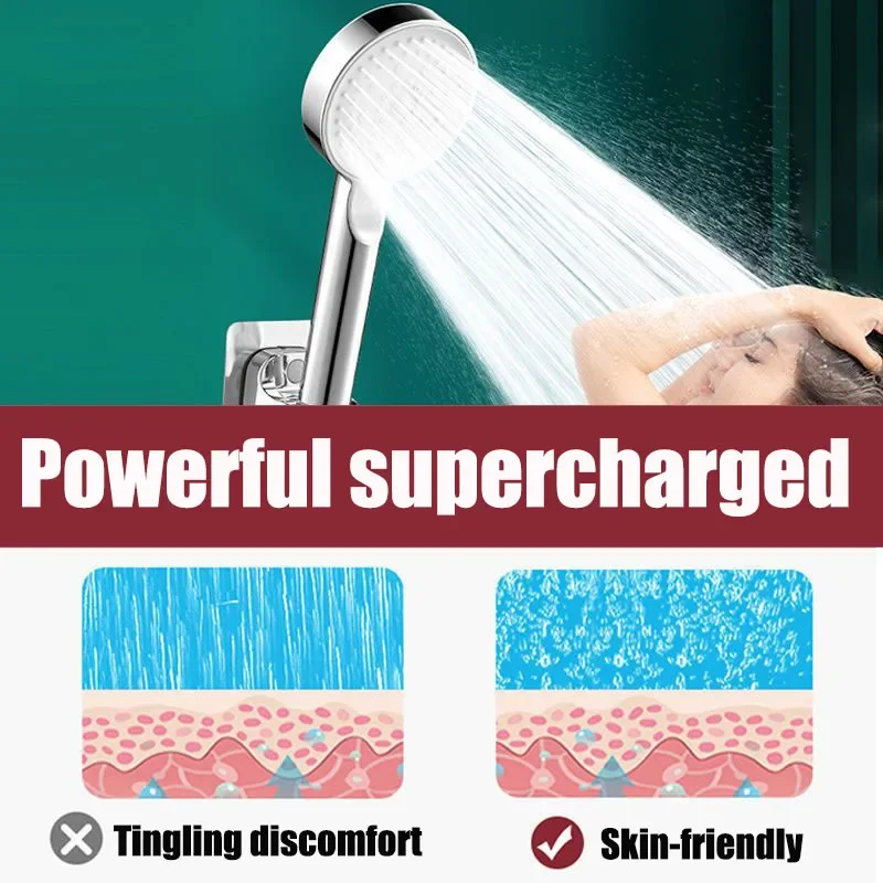 Sprchovacia sprcha vody 6 režim hlava Vysokotlakové turbo sprcha nastaviteľná jednorazová zastávka Masáže Eco Sprchy Kúpeľňa Kúpeľňa