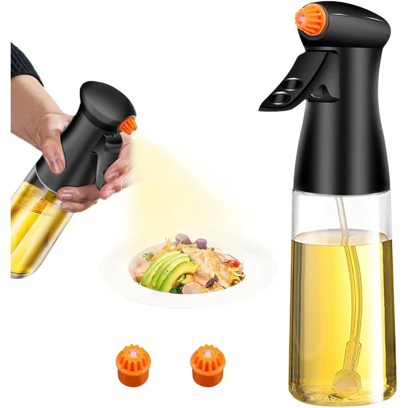 Sprej na varenie oleja 200 ml olivového oleja Spray Vzduchový olej na varenie oleja, vysoko kvalitná sklenená fľaša na olej na grilovanie, pečenie, šaláty