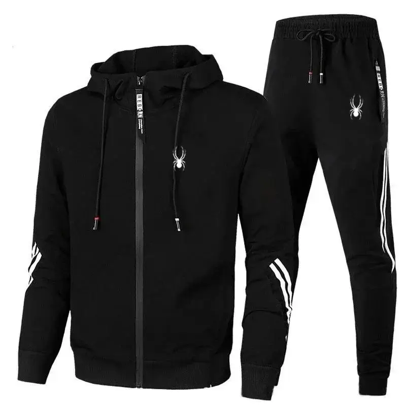 Spring Autumn Men Tracksuits Sety s dlhým rukávom Hoodie+joggingové nohavice 2 kusové fitness bežecké obleky v športovom oblečení príležitostné oblečenie