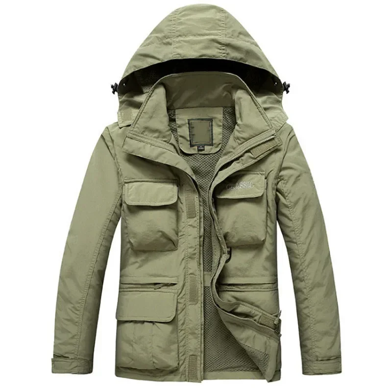 Spring Autumn Pánske bundy a kabáty 2023 Nový módny neformálny priedušný plášť Windbreaker Bund