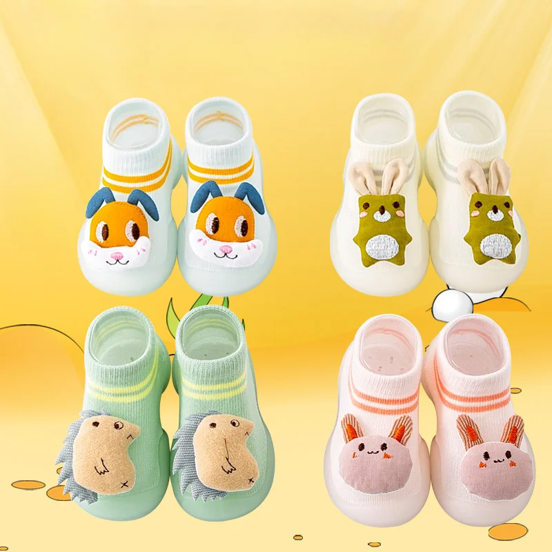 Spring Indoor Cooling Ponožky detské podlahové ponožky detské pešie topánky ponožky mäkké solované detské podlahové topánky