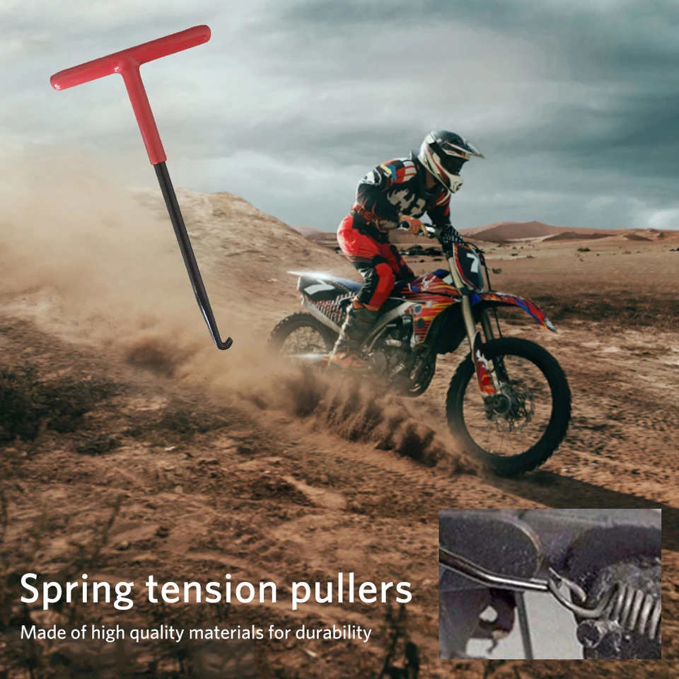 Spring Pull Tool T v tvare rukoväte pružiny na pružinu na pružinu nainštalované sťahové háčiky na odstránenie motocyklových prúžkov inštalácia