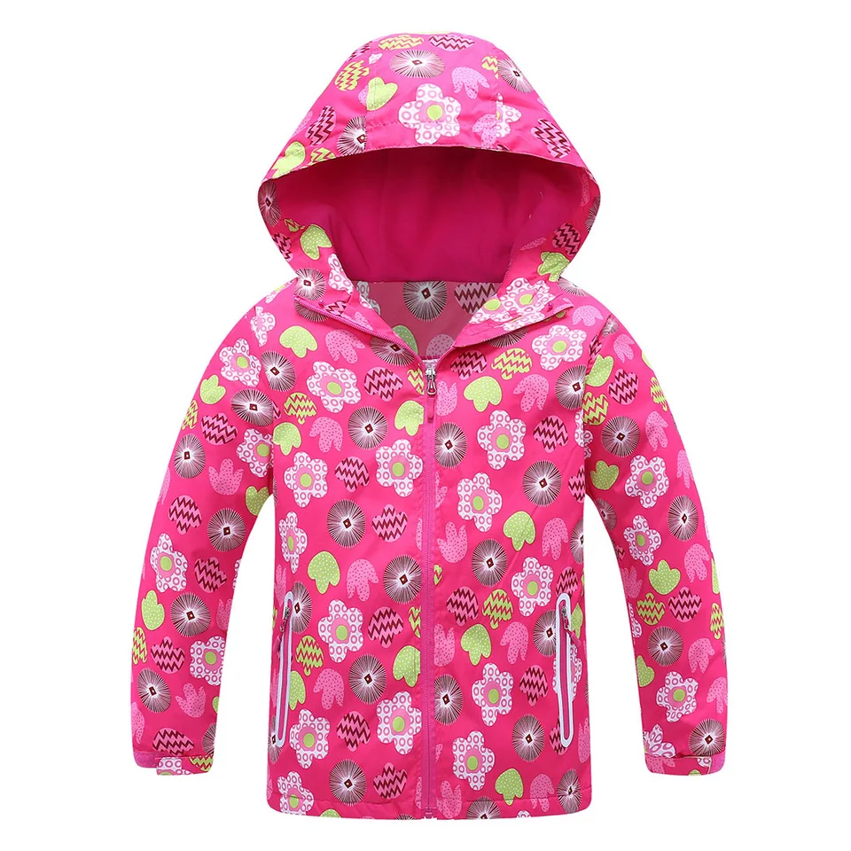 Spring Sport Jacket Girls Bundes Detské ležiace veterné breaker pre dievčatá Vonkajšie kapucňy dvojzdelové nepremokavé kabáty