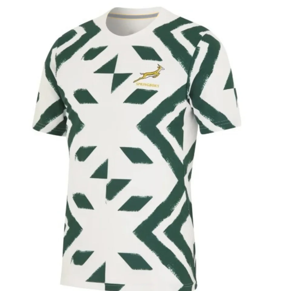 Springboks T tričko Domáci zápas Rugby Jerseys Pánske výcvik Krátke rukávy Denné dámske dresy rýchle sušenie tričká