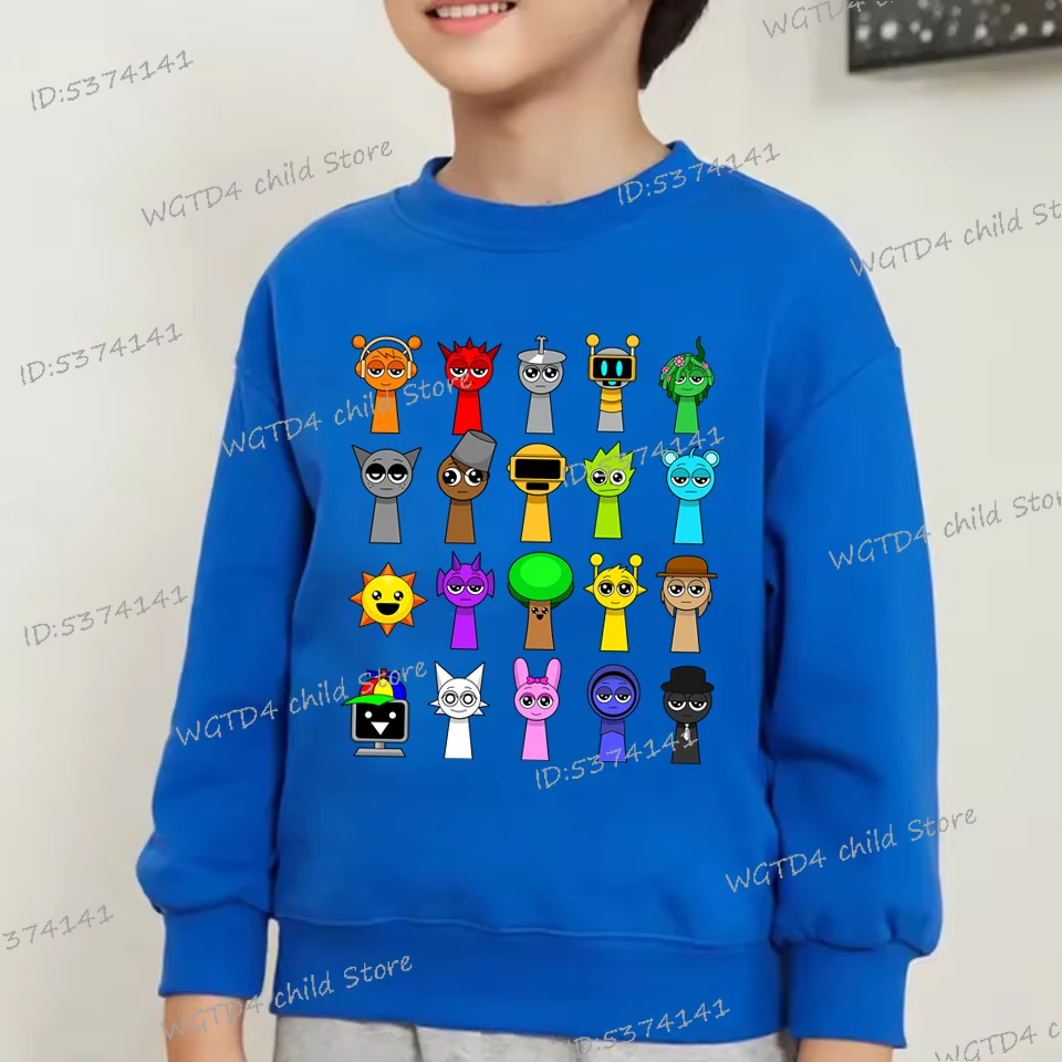 Sprunki Funny Game Figure Mikina Incredibox Game Deti Y2K Sudadera Boys Girls Cartoon Sprunki Fashion bez kapucňa bez kapucňa
