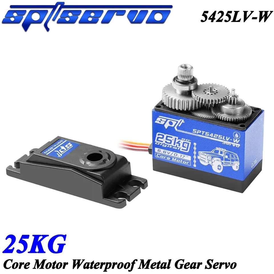 SPT 5425LV-W 25 kg nepotrebný vysokorýchlostný veľký uhlový kovový prevodový servo pre 1/10 1/8 RC CAPE CRAWLER ROBOT ARM SCX10 TRX4