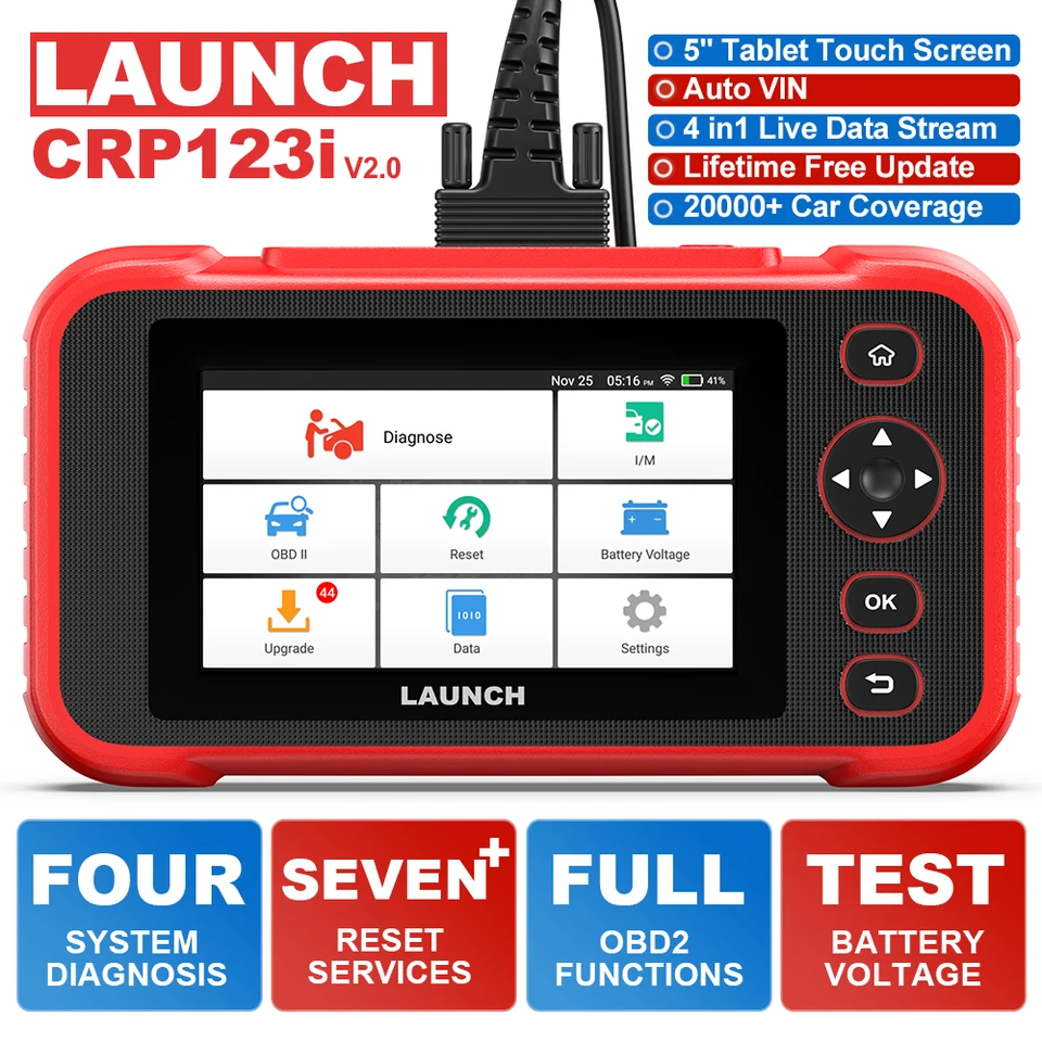Spustenie CRP123I V2.0 OBD2 Scanner 2024 Nové 4 systémy Diagnostický skener so 7 resetmi Bleeding/SAS/SAS/SAS/OIL/DPF/EPB/BAT