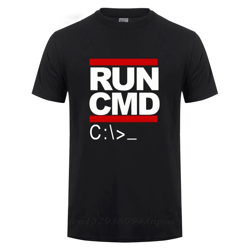 Spustite CMD počítačový programátor Thirts Funny Birthday Gift pre muža kamaráta Manžel Summer 2023 Tričko z bavlny s krátkym rukávom