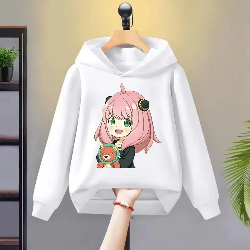 Spy x rodina Anya Falges Cute Girl Hoodie Cartoon Tlač mikiny mikina pre deti oblečenie dievčenský jarný pákový kabát