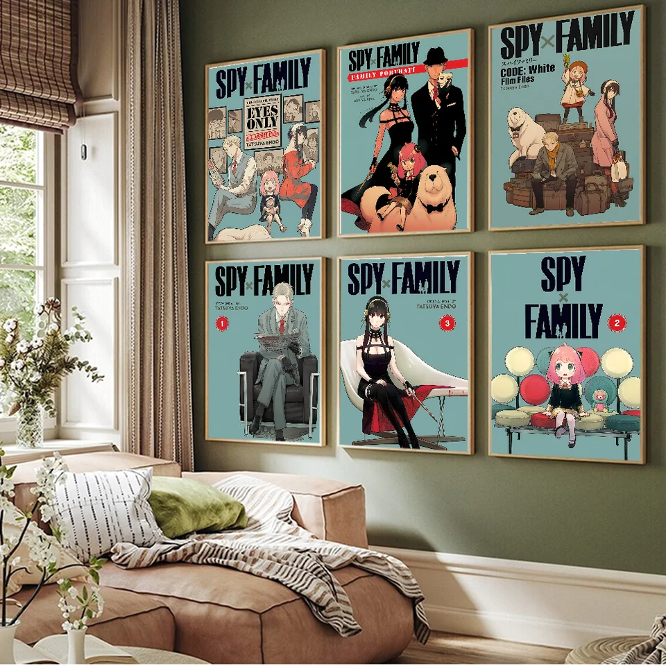 Spy x rodina diy lepkavý plagát nepremokavý papier slepka na kaviareň kaviareň