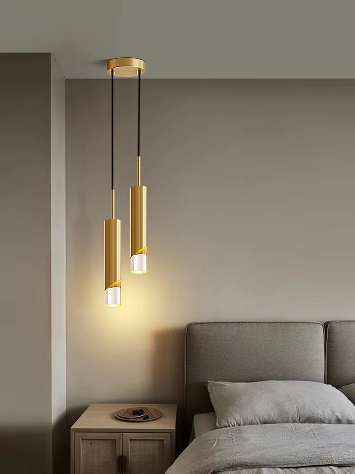 Spálňa LED LED prívesok svetlá BRASS Čierna trubica Drop Drop Kuchy