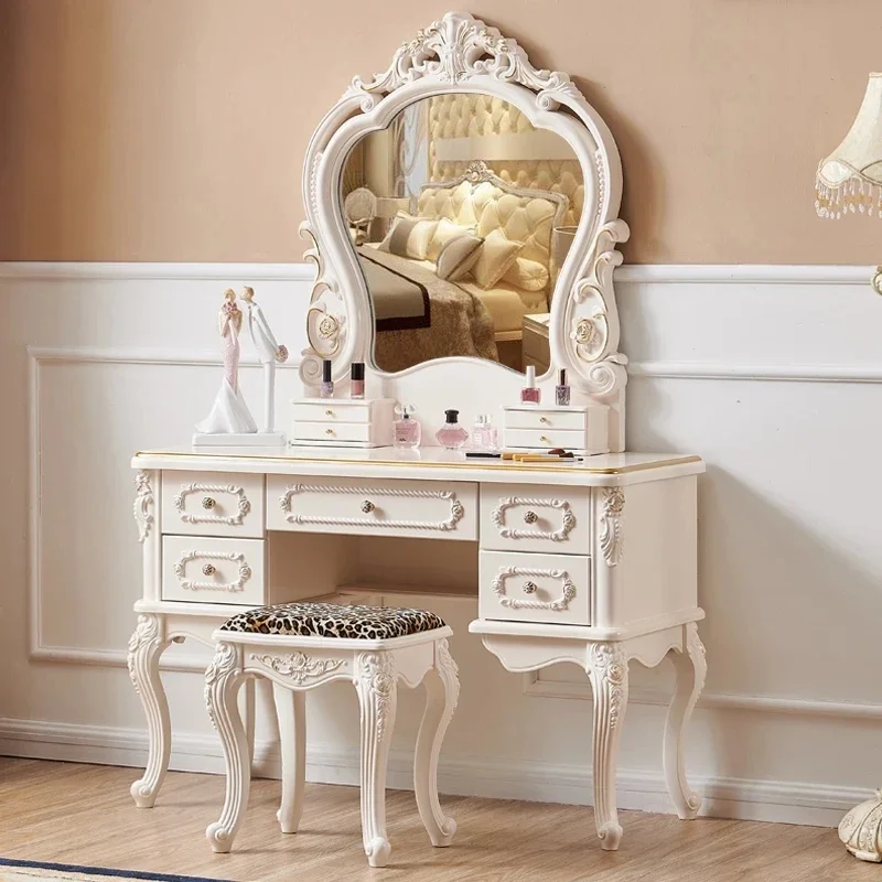Spálňa Nordic Vanity Table Moderný luxusný štýl dievčatá Európsky márnosť stola Multifunkčný make -up pentedeira nábytok