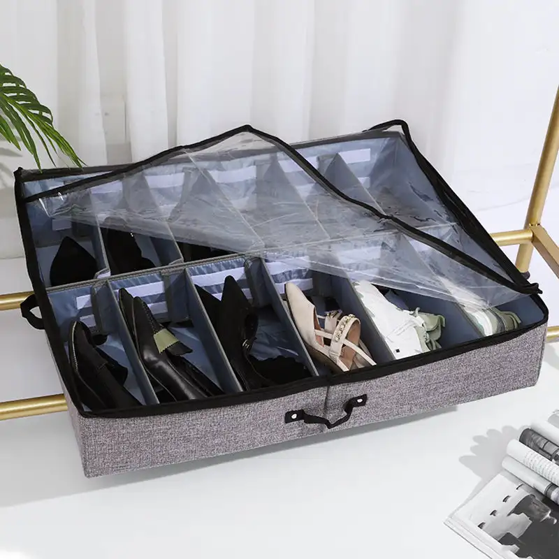 Spálňa posteľ spodnej krabice Shoot Box Storable Skladacie topánky Prach odolné voči prachom a organizácii odolná voči vlhkosti s vizuálnym úložným skrinkou veka