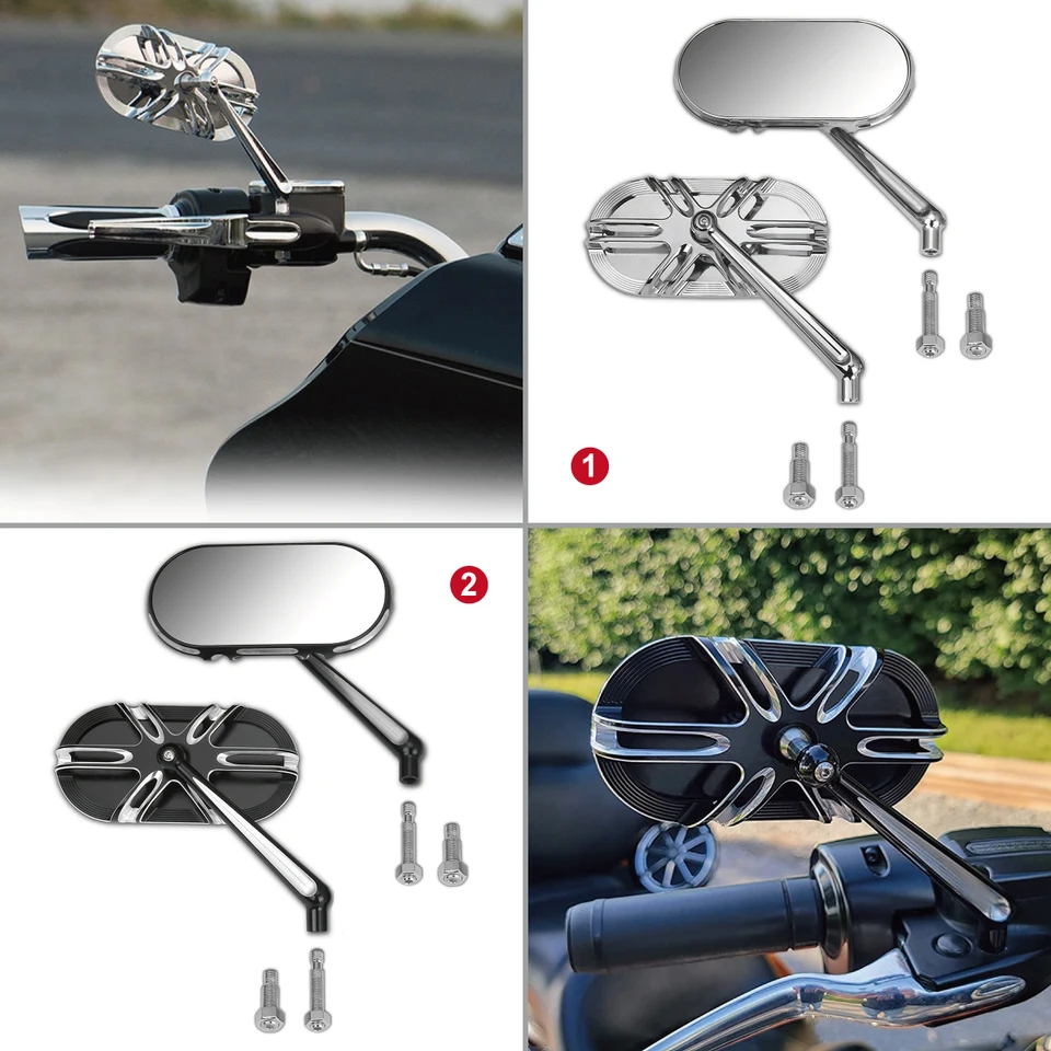 Spätné zrkadlá CNC Contrat Cut pre Harley Touring FlH Dyna SoftAil Fatboy Heritage Sportster Iron XL 883 1200