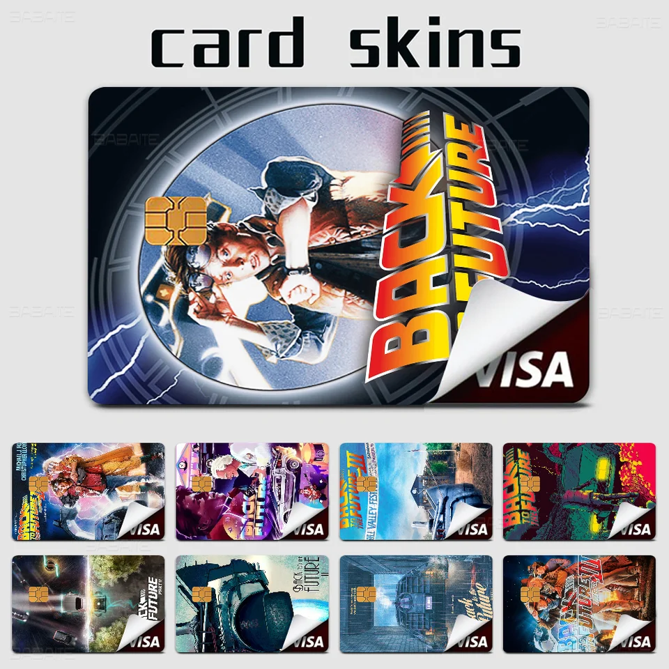Späť do budúcnosti 1 2 3 MATTE MATTE Film Cover Sticker pre kreditnú kartu Bank Card Card Card