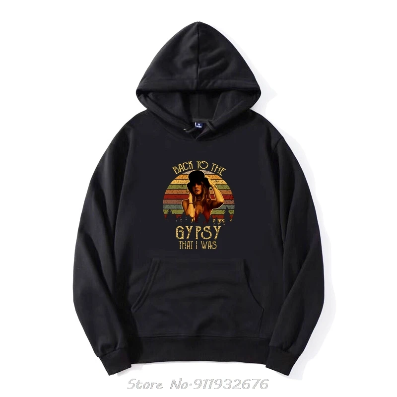 Späť na cigán, že som bol fleetwood mac - Cigánsky mikina Men Cotton nadmerne nadmerne kapucňou Harajuku na ulici Príležitostná mikina Streetwear