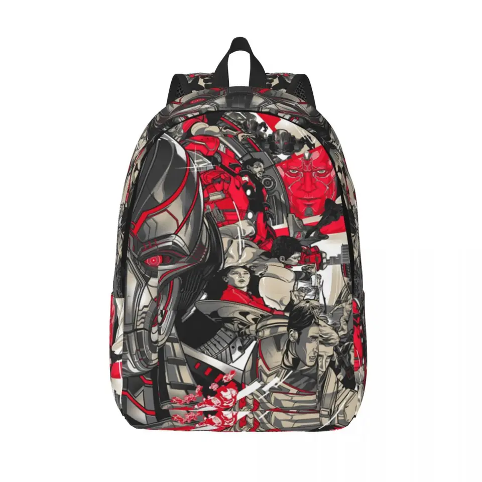 Späť na školu darček červená veľká kapacita Daypack Marvel Avengers Film Personalizovaný pre dámske úložné vrecko pre školu