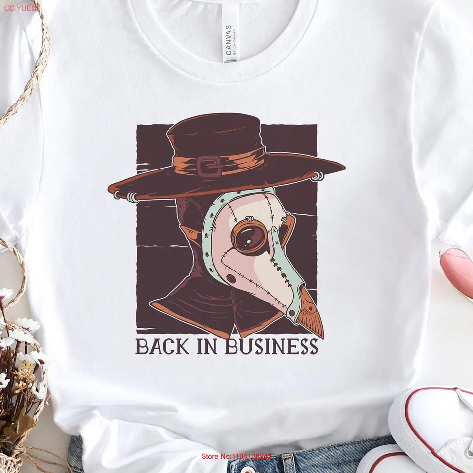 Späť v podnikaní tričko Plague Doctor Perfektný pre Halloween kostým kostýmy Medical History História milenca tematické večierky