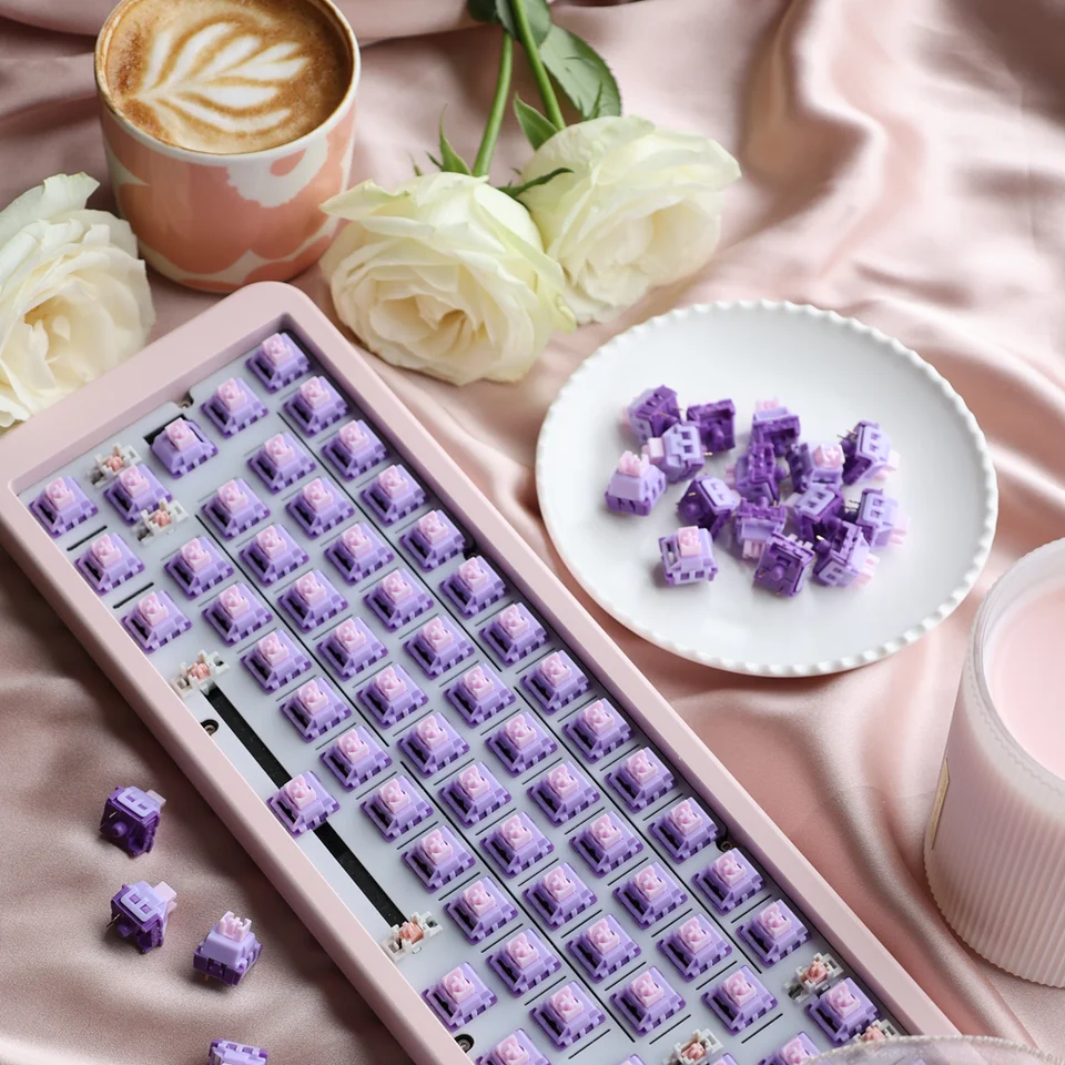 Spínač DK68 Starry Flowers 45g 3 kolíky Pom PA66 skoré spodné lineárne spínače HIFI Mechanická klávesnica herný spínač Mazal