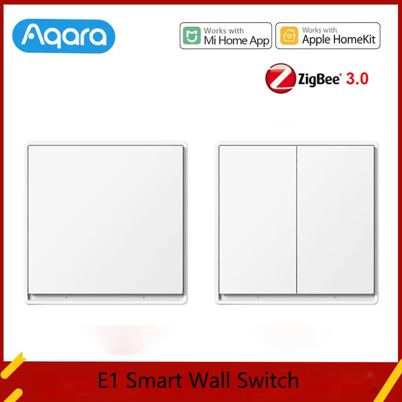 Spínač inteligentnej steny Aqara E1 E1 ZigBee/Zigbee 3.0 Smart Home Home Wireless Svetl Switch Switch Fire bez neutrálneho s Mihome Apple