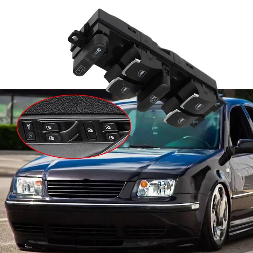 Spínač ovládacieho spínača okna Master 9 kolíkov pre VW Jetta Golf MK4 Passat B5 B5,5 1998-2005 3BD959857, 3BD 959 857, 1J4959857